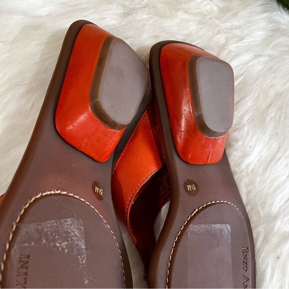 NEW Enzo Angiolini Leather Square Low Mod Heel Thong Slip On Sandals 5.5 NWOB - Picture 11 of 14